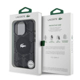 Apple iPhone 16 Pro Kılıf Lacoste Orjinal Lisanslı M-safe Şarj Özellikli IML Baskılı Gümüş Timsah Logolu Monogram Kapak