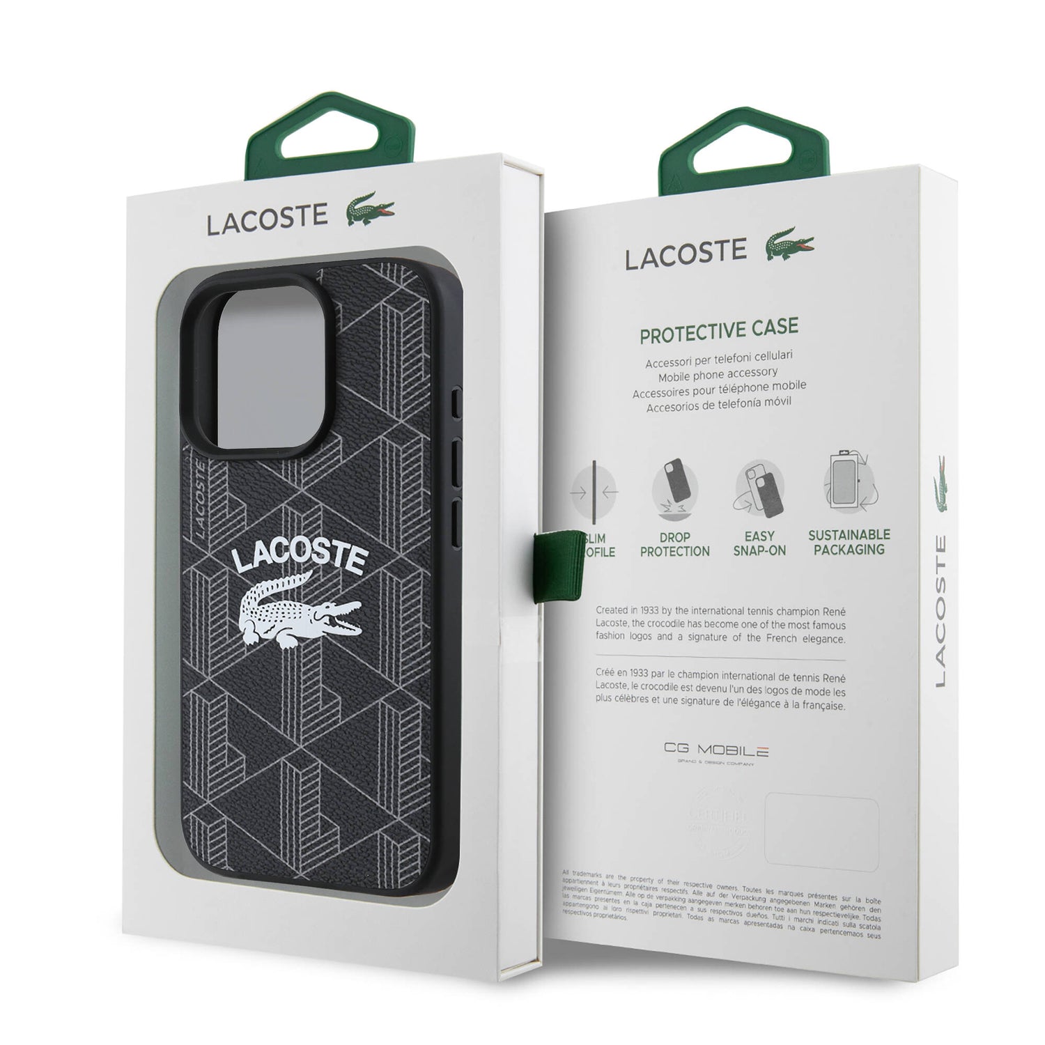 Apple iPhone 16 Pro Kılıf Lacoste Orjinal Lisanslı M-safe Şarj Özellikli Mono Vintage Logo Kapak
