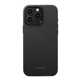 Apple iPhone 16 Pro Kılıf M-safe Şarj Özellikli Aramid Karbon Fiber Pitaka Military-Grade Classic Serisi New Logo Black-Grey Twill Kapak