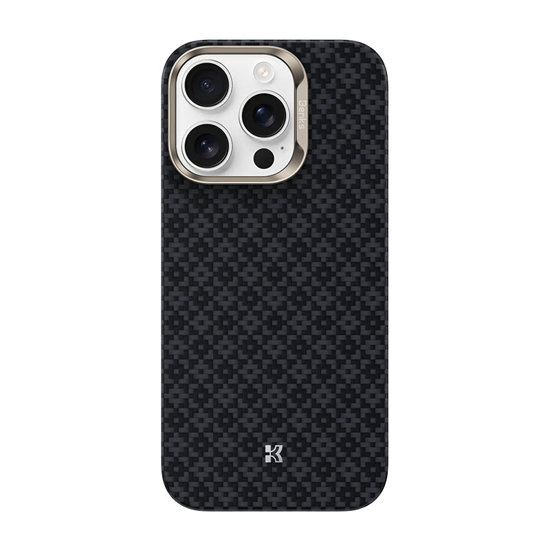 Apple iPhone 16 Pro Kılıf M-Safe Şarj Özellikli Benks ArmorAir ArmorGrid Serisi Kevlar Kapak