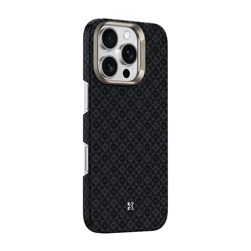 Apple iPhone 16 Pro Kılıf M-Safe Şarj Özellikli Benks ArmorAir ArmorGrid Serisi Kevlar Kapak