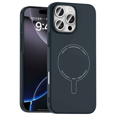 Apple iPhone 16 Pro Kılıf M-Safe Şarj Özellikli Kamera Korumalı Zore Elio Sert PC Kapak