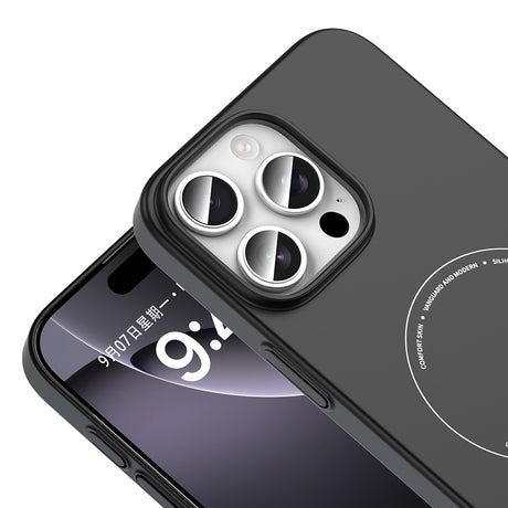Apple iPhone 16 Pro Kılıf M-Safe Şarj Özellikli Kamera Korumalı Zore Elio Sert PC Kapak