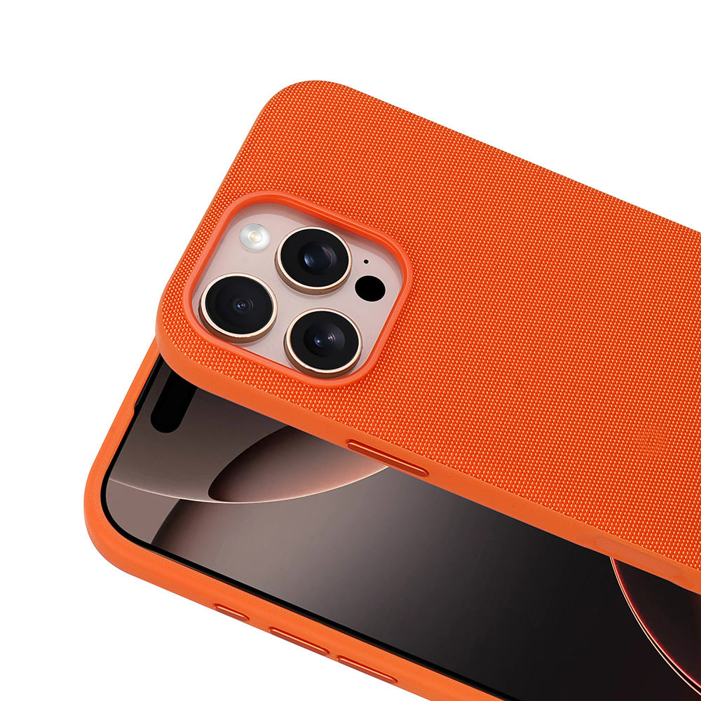 Apple iPhone 16 Pro Kılıf M-Safe Şarj Özellikli Kumaş Tasarımlı Zore Miami Sert PC Kapak