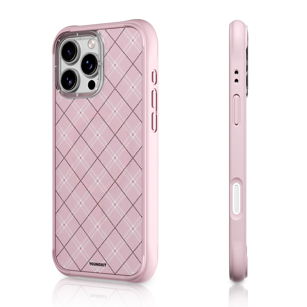 Apple iPhone 16 Pro Kılıf M-safe Şarj Özellikli Youngkit Argyle Serisi Kapak