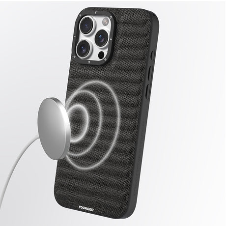 Apple iPhone 16 Pro Kılıf M-safe Şarj Özellikli Youngkit Canvas Serisi Kapak
