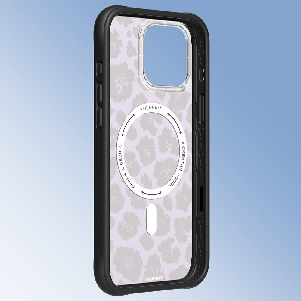 Apple iPhone 16 Pro Kılıf M-safe Şarj Özellikli Youngkit Leopard Serisi Kapak