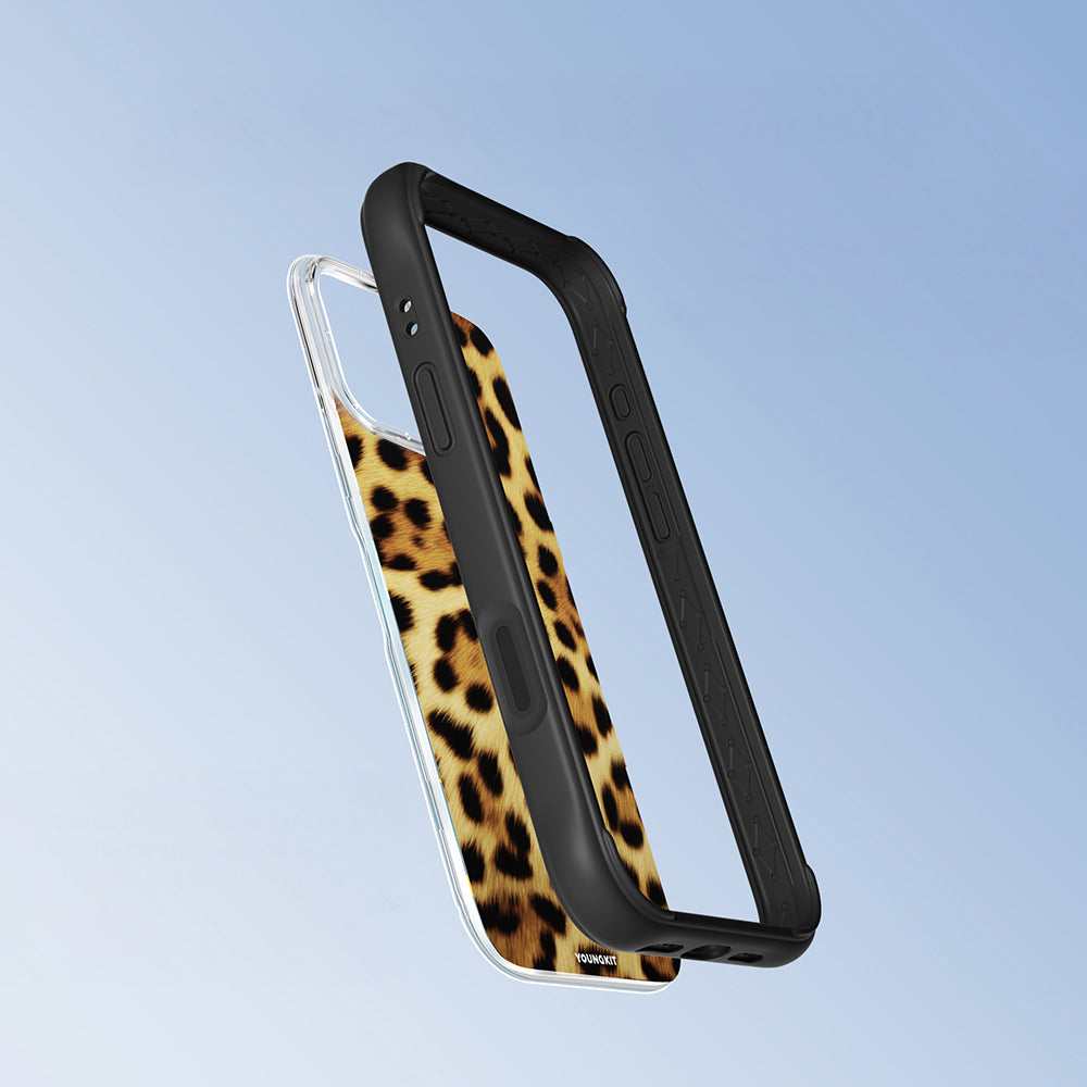 Apple iPhone 16 Pro Kılıf M-safe Şarj Özellikli Youngkit Leopard Serisi Kapak