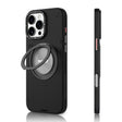 Apple iPhone 16 Pro Kılıf M-safe Şarj Özellikli 360° Standlı Basit Mat Deri Desenli Youngkit Tech Leather Serisi Kapak