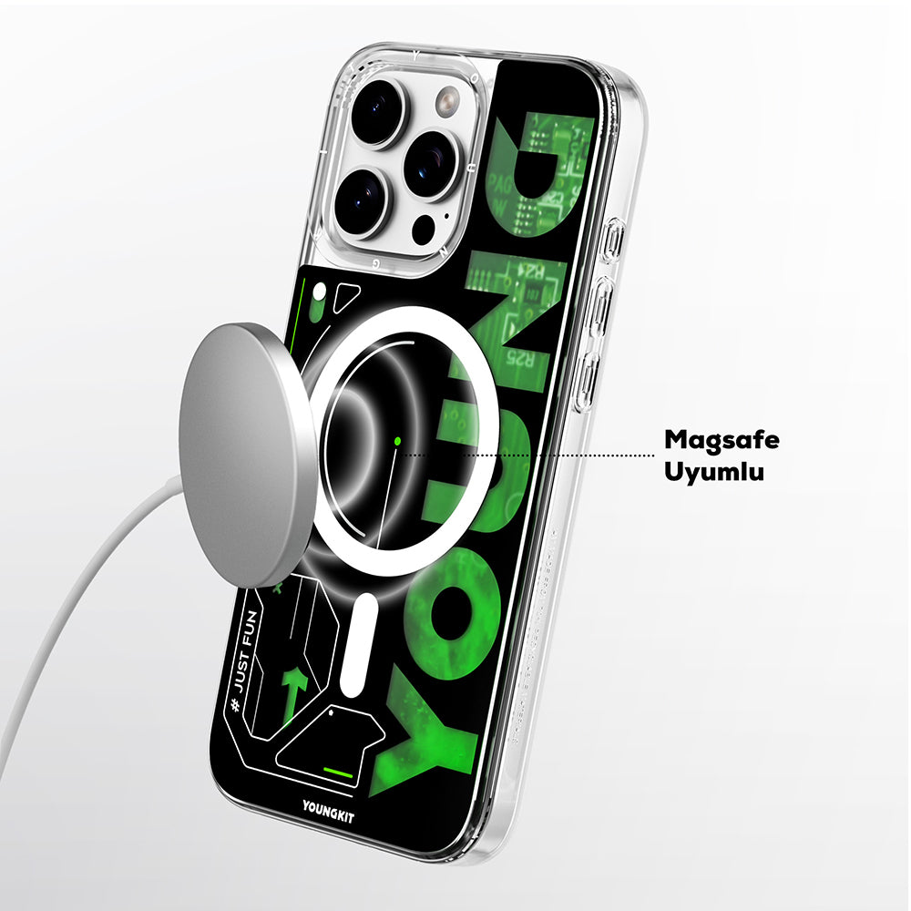 Apple iPhone 16 Pro Kılıf M-safe Şarj Özellikli Airbagli Çift Katmanlı Youngkit Future Streamer Serisi Kapak