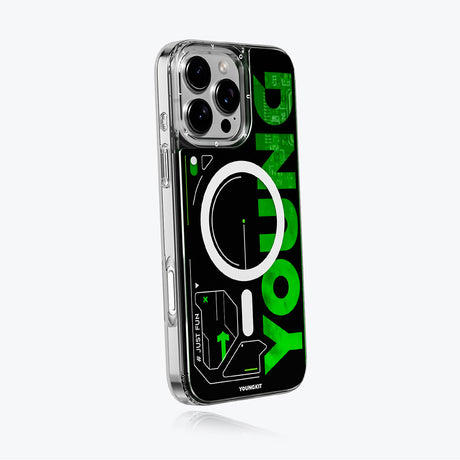 Apple iPhone 16 Pro Kılıf M-safe Şarj Özellikli Airbagli Çift Katmanlı Youngkit Future Streamer Serisi Kapak