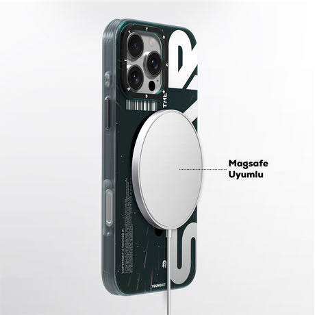 Apple iPhone 16 Pro Kılıf M-safe Şarj Özellikli Airbagli Hologram Tasarımlı Youngkit Interstellar Serisi Kapak