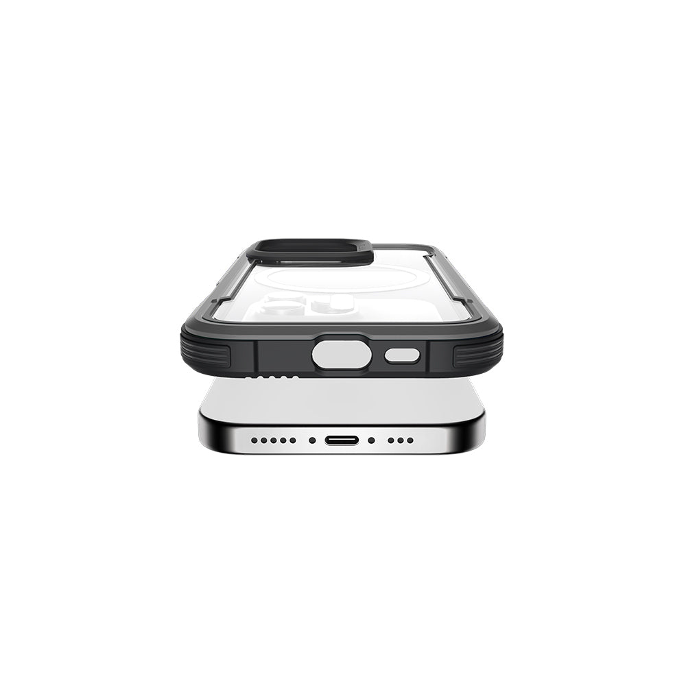 Apple iPhone 16 Pro Kılıf M-safe Şarj Özellikli Airbagli Raptic Shield Serisi Şeffaf Arka Yüzey Kapak
