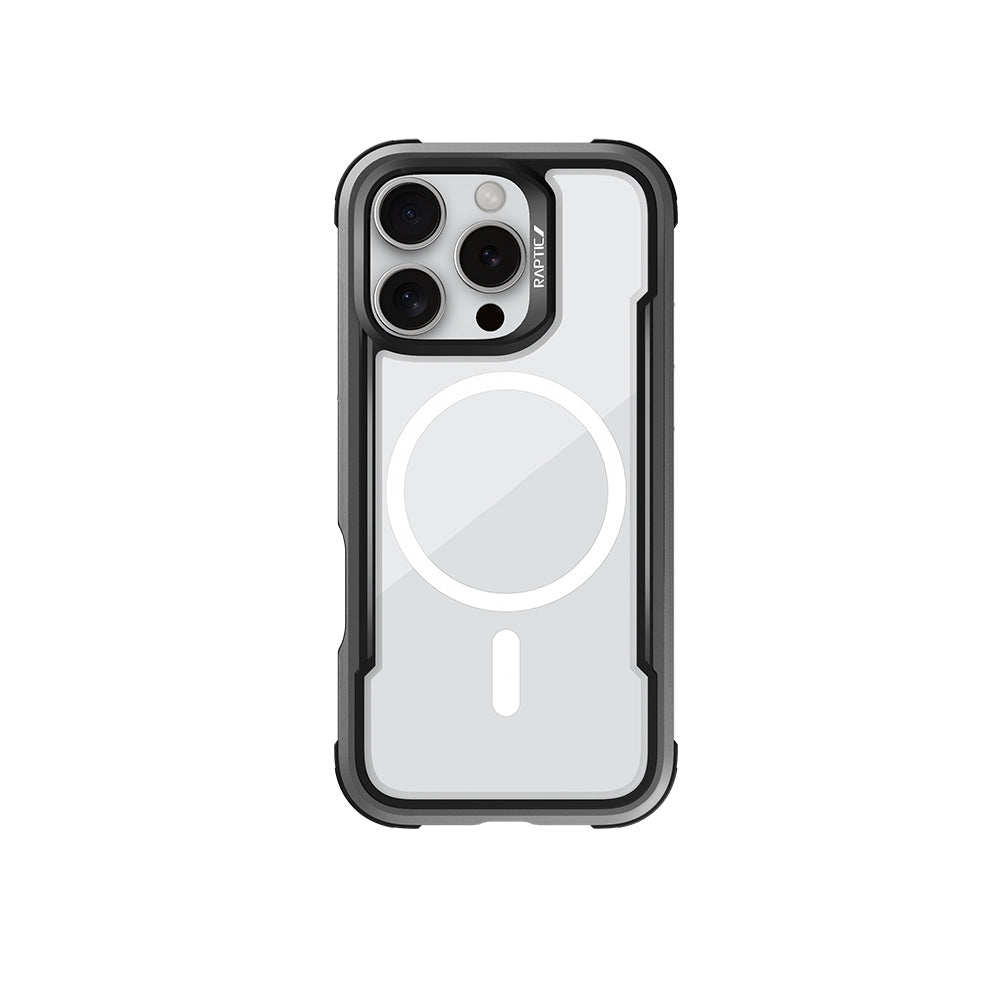 Apple iPhone 16 Pro Kılıf M-safe Şarj Özellikli Airbagli Raptic Shield Serisi Şeffaf Arka Yüzey Kapak
