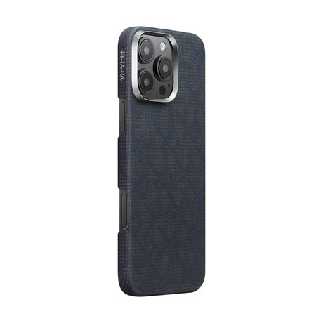 Apple iPhone 16 Pro Kılıf M-safe Şarj Özellikli Aramid Fiber Pitaka Tactile Woven Monogram Serisi Kapak