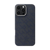 Apple iPhone 16 Pro Kılıf M-safe Şarj Özellikli Aramid Fiber Pitaka Tactile Woven Monogram Serisi Kapak