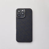 Apple iPhone 16 Pro Kılıf M-safe Şarj Özellikli Aramid Fiber Pitaka Tactile Woven Monogram Serisi Kapak