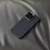 Apple iPhone 16 Pro Kılıf M-safe Şarj Özellikli Aramid Fiber Pitaka Tactile Woven Monogram Serisi Kapak