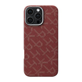 Apple iPhone 16 Pro Kılıf M-safe Şarj Özellikli Aramid Fiber Pitaka Tactile Woven Monogram Serisi Kapak