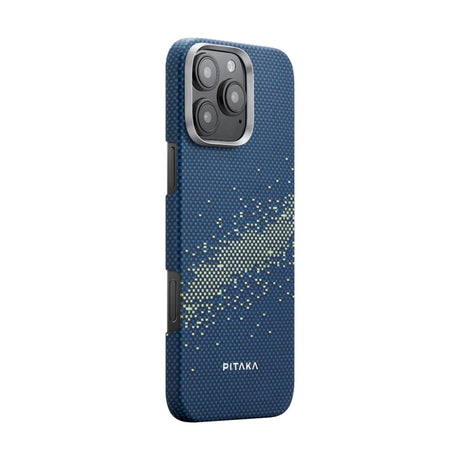 Apple iPhone 16 Pro Kılıf M-safe Şarj Özellikli Aramid Fiber Pitaka Tactile Woven Starpeak Serisi Milky Way Galaxy Kapak