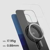 Apple iPhone 16 Pro Kılıf M-safe Şarj Özellikli Aramid Fiber Pitaka Tactile Woven Starpeak Serisi Over The Horizon Kapak