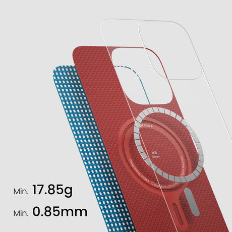 Apple iPhone 16 Pro Kılıf M-safe Şarj Özellikli Aramid Fiber Pitaka Ultra-Slim Classic Serisi Ocean Blue Kapak