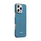 Apple iPhone 16 Pro Kılıf M-safe Şarj Özellikli Aramid Fiber Pitaka Ultra-Slim Classic Serisi Ocean Blue Kapak