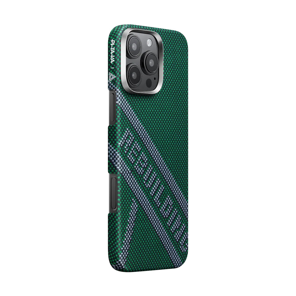 Apple iPhone 16 Pro Kılıf M-safe Şarj Özellikli Aramid Fiber Re-TROS Tasarımlı Pitaka Tactile Woven Rebuilding Serisi Kapak