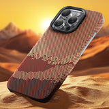 Apple iPhone 16 Pro Kılıf M-safe Şarj Özellikli Benks GoldenTide ArmorAir 600D Kevlar Kapak