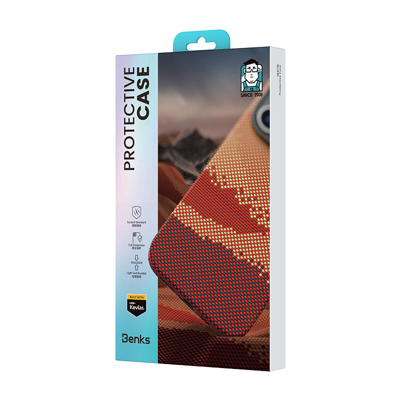 Apple iPhone 16 Pro Kılıf M-safe Şarj Özellikli Benks GoldenTide ArmorAir 600D Kevlar Kapak