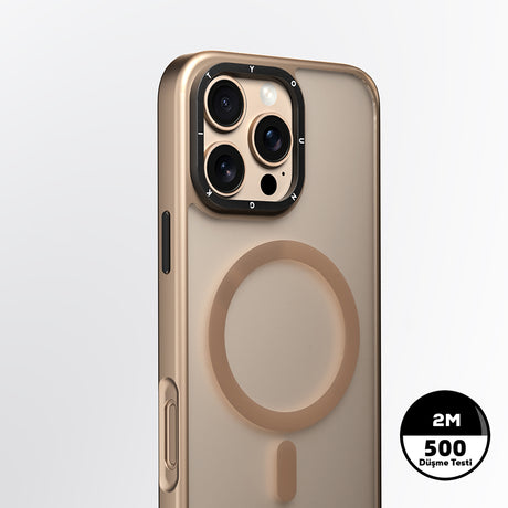 Apple iPhone 16 Pro Kılıf M-safe Şarj Özellikli Cam Arka Yüzey TPU Youngkit Gemstone Serisi Kapak