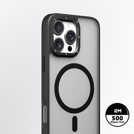 Apple iPhone 16 Pro Kılıf M-safe Şarj Özellikli Cam Arka Yüzey TPU Youngkit Gemstone Serisi Kapak