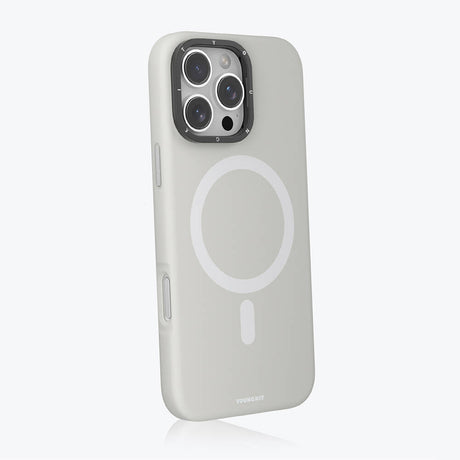Apple iPhone 16 Pro Kılıf M-safe Şarj Özellikli Kamera Standlı Youngkit Bitty Cream Kapak