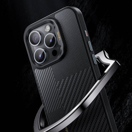 Apple iPhone 16 Pro Kılıf M-safe Şarj Özellikli Karbon Fiber Benks Montage Hybrid ArmorPro Kevlar Kapak