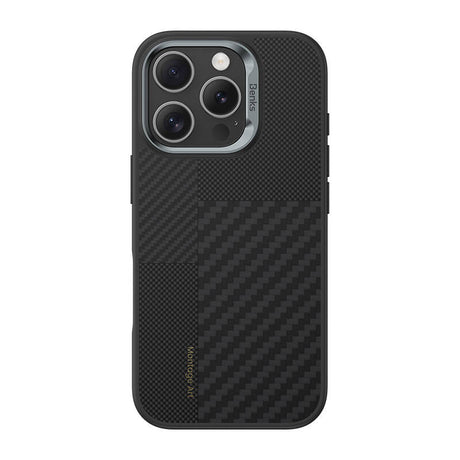 Apple iPhone 16 Pro Kılıf M-safe Şarj Özellikli Karbon Fiber Benks Montage Hybrid ArmorPro Kevlar Kapak