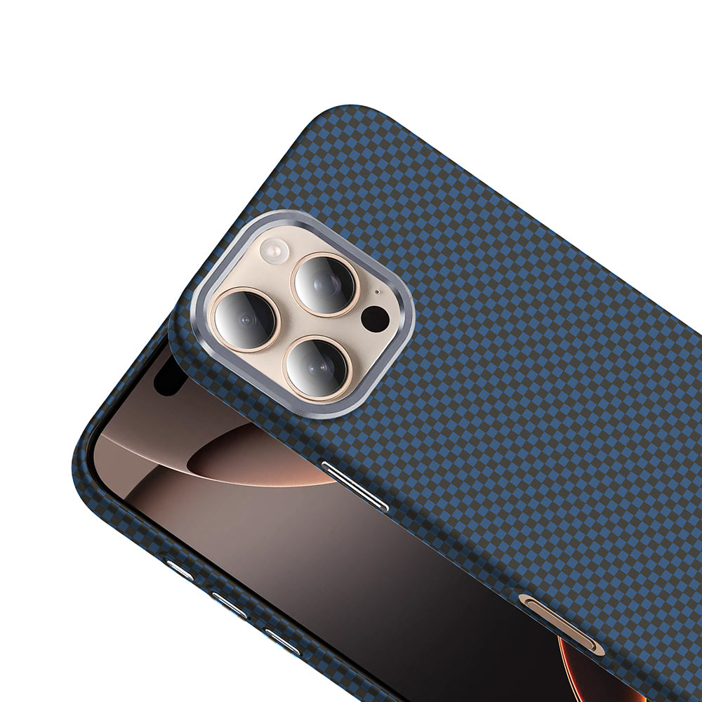 Apple iPhone 16 Pro Kılıf M-safe Şarj Özellikli Karbon Fiber Görünümlü Zore Gros Kapak