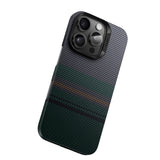 Apple iPhone 16 Pro Kılıf M-safe Şarj Özellikli Karbon Fiber Tasarımlı Benks Aurora ArmorAir Kevlar Kapak