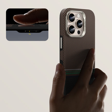 Apple iPhone 16 Pro Kılıf M-safe Şarj Özellikli Karbon Fiber Tasarımlı Benks Prestige ArmorPro Kevlar Kapak