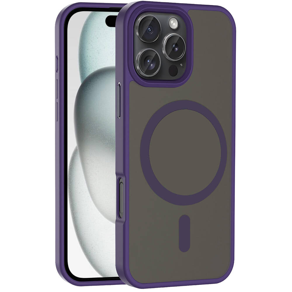 Apple iPhone 16 Pro Kılıf M-safe Şarj Özellikli Mat Arka Yüzey Zore Sio Kapak