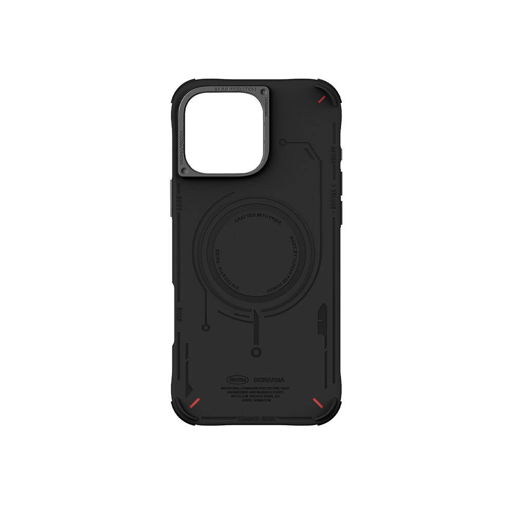 Apple iPhone 16 Pro Kılıf M-safe Şarj Özellikli Metal Kamera Çerçeveli Skinarma Mecha Serisi Kapak