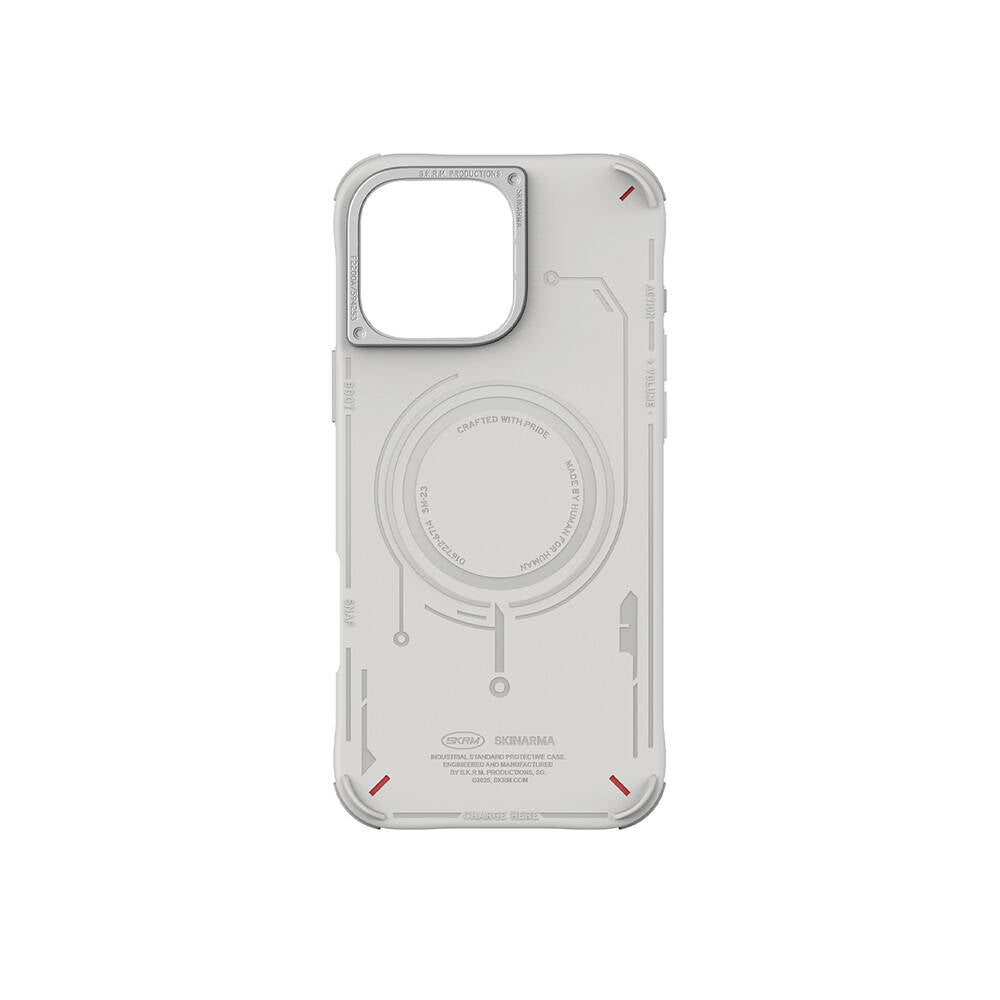 Apple iPhone 16 Pro Kılıf M-safe Şarj Özellikli Metal Kamera Çerçeveli Skinarma Mecha Serisi Kapak