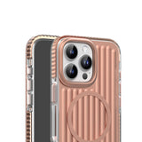 Apple iPhone 16 Pro Kılıf M-safe Şarj Özellikli Oyuklu Tasarım Mutural Bumpy Clear Kapak