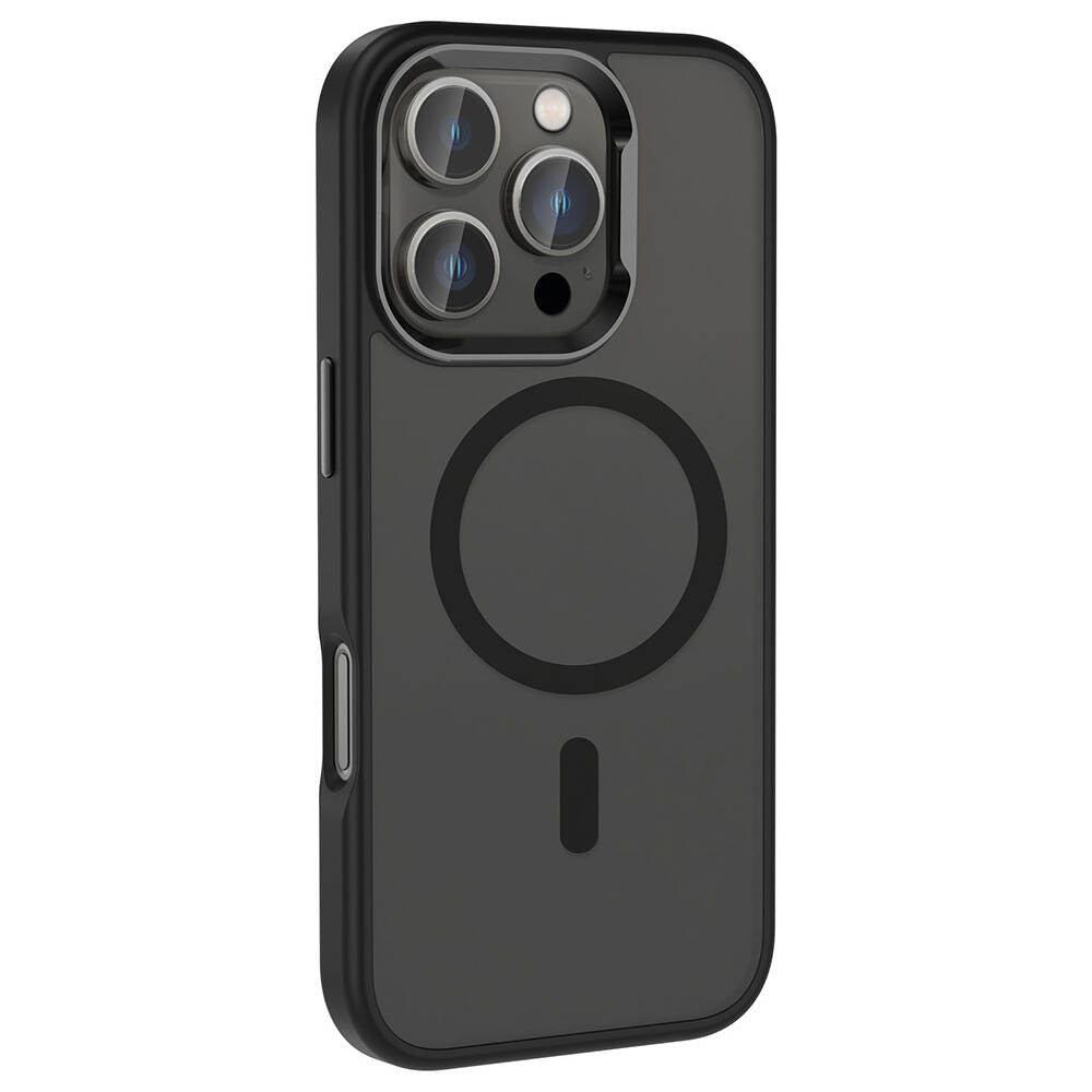 Apple iPhone 16 Pro Kılıf M-safe Şarj Özellikli Parlak Kamera Çerçeveli Zore Kost Kapak