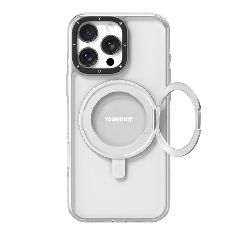 Apple iPhone 16 Pro Kılıf M-safe Şarj Özellikli Parmak Ring Standlı Youngkit Pivot Serisi Kapak