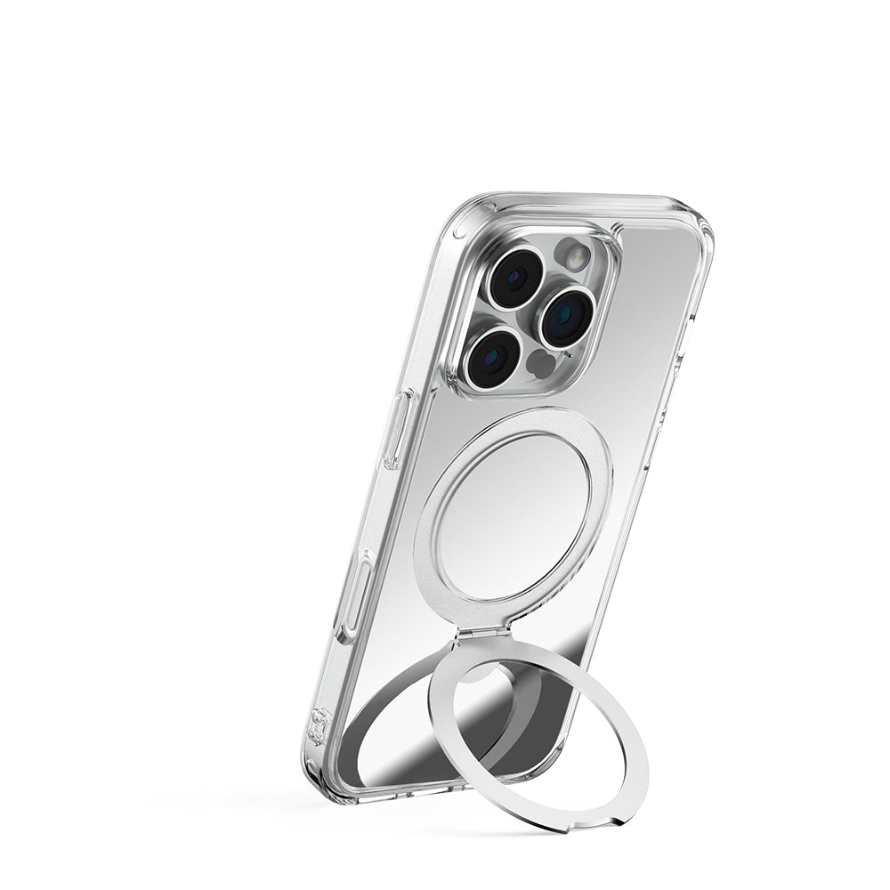 Apple iPhone 16 Pro Kılıf M-safe Şarj Özellikli Raptic Air Stand Serisi Aynalı Arka Yüzey Standlı Kapak