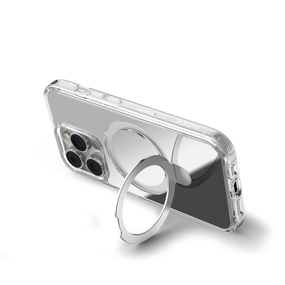 Apple iPhone 16 Pro Kılıf M-safe Şarj Özellikli Raptic Air Stand Serisi Aynalı Arka Yüzey Standlı Kapak
