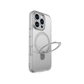 Apple iPhone 16 Pro Kılıf M-safe Şarj Özellikli Raptic Air Stand Serisi Buzlu Transparan Tasarımlı Standlı Kapak
