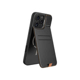 Apple iPhone 16 Pro Kılıf M-safe Şarj Özellikli Raptic Slim Wallet Serisi Deri Görünümlü Kartlıklı Standlı Kapak