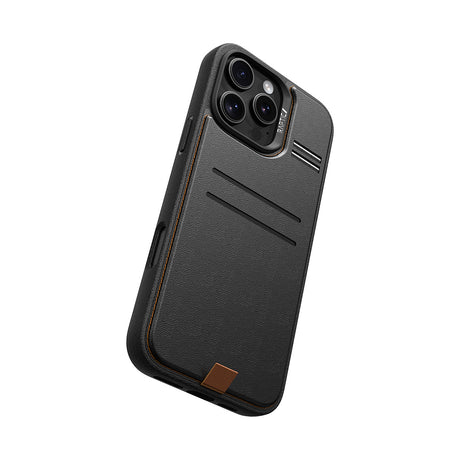 Apple iPhone 16 Pro Kılıf M-safe Şarj Özellikli Raptic Slim Wallet Serisi Deri Görünümlü Kartlıklı Standlı Kapak