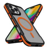 Apple iPhone 16 Pro Kılıf M-safe Şarj Özellikli Renkli Kenar Airbag Şeritli Zore Lamer Kapak
